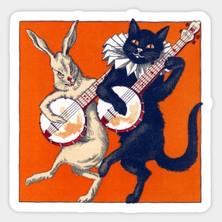 Banjo Bunny, Banjo Cat Sticker